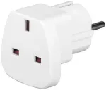 Goobay Kelioninis adapteris JK į ES, Balta, F tipas, G tipas (JK), Tiesus, Tiesus, 250 V, 13 A