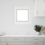 Požeminio lango RISOR Baltas 60 x 60 cm PVC ir stiklas