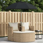 Sodo sofa su pagalve 8 pcs Bežė ir kreminė balta poliratanas