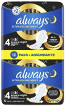 Always Ultra Secure Night Higieniniai įklotai 12ml Įklotai ir higieniniai paketai Moterims