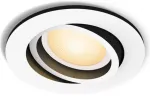 Lubinis &scaron;viestuvas Philips Hue Baltas ambiance Milliskin įleidžiamas prožektorius &ndash; su GU10 lempute &ndash; 70 mm i&scaron;pjovos skersmuo &ndash; reguliuojama galvutė &ndash; siauras &scaron;viesos spindulys