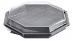 Multidėžutė Octaview 1 skyriaus 230x230x50 mm su dangteliu PS juoda/permatoma, 4 vnt. x 35 vnt./kartone
