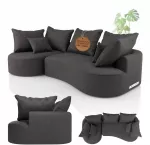 Juskys Sofa Tirano 300x83x155 cm Tamsiai pilkas aksomas