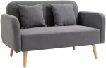 Koduva 2 vietų sofa su 2 pagalvinėmis pagalvėlėmis, pilka, 130 x 70 x 80 cm