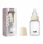 BIBS plastikinis kūdikio buteliukas 150ml silikoninis čiulptukas Ivory Anti-colic