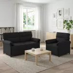 Sofa Sofos komplektas 2 vnt. Juoda Audinys