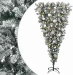 Apverstas dirbtinis Kalėdų eglutė su &scaron;akomis 120 cm 150 LED