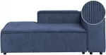 Sofa Beliani De&scaron;ininis &scaron;ezlongas ARDAL, tamsiai mėlynas velvetas