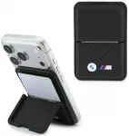 Dėklas Portfel BMW M Carbon Metal Logos MagSafe juoda