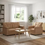 Sofa Sofos komplektas 2 vnt. Kapučino Dirbtinė oda