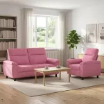 Sofa Sofos komplektas 2 vnt. Rožinė Audinys