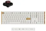 Klaviatūra Keychron K5 Ultra SE 100 % 8K belaidė medžio baltos spalvos Keychron žemo profilio pieno POM rudos spalvos