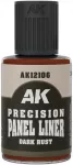 AK Interactive Dark Rust panelių linijų dažai, 30 ml AK12106