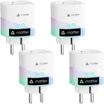 Meross i&scaron;manusis Wi-Fi Matter ki&scaron;tukinis lizdas su energijos skaitikliu 16 A, 4 vnt., MSS315