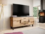TV staliukas Komoda LOTTA 150 (2D3S) ąžuolo spalvos/juoda