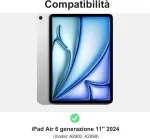 Klaviatūra, skirta ipad air 11 colių 2024 (m2), dėklas su klaviatūra, skirtas ipad air 6-osios kartos jutikliniam kilimėliui, magnetinė bluetooth ap&scaron;viesta klaviatūra qwerty, skirta ipad air 11 colių 2024, tamsiai žalia