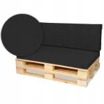 Superkissen24 2 čiužiniai sodo pagalvės paletėms sėdynė 120x80 atlo&scaron;as 40cm juoda