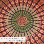 Peacock Mandala gobelenas, 182.9 cm aukso žalumo apvali staltiesė hipių sienų dekoracija trippy gobelenai bohemi&scaron;ka boho patalynė indi&scaron;ka rankų darbo gryna medvilnė