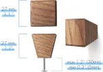 Medinės baldų rankenėlės &ndash; deimanto forma, 2.7 x 2.7 cm