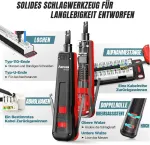 Ampcom ethernet įrankių rinkinys 7-in-1 rj45/rj11 tinklo įrankių rinkinys, skirtas cat6/cat5e/cat5 rj45 jungtims su 110 punch down įrankiu ir laidų nuėmėju ne&scaron;iojamame vandeniui atspariame krep&scaron;yje