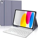 Dėklas su klaviatūra Ipad 10/11 kartai, 10.9/11 colių, levandų violetinės