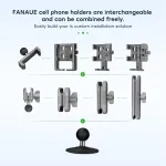 Automagnetola Fanaue 1 colio rutulinė galvutė, magnetinis stovo laikiklis, suderinamas su Ram Mount B dydžio dvigubo pagrindo rankena, 1 colio rutulinės galvutės adapteris dviračio motociklo mobiliojo telefono laikikliui, siurbtuko pagrindas, montuoj ...