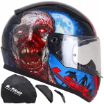 Motociklininko &scaron;almas Ls2 Ff353 Rapid Ii Zombie mėlynas red Ece 22.06