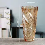 Duscdesp stiklinė vaza gėlėms, 24 cm kri&scaron;tolinė vaza, moderni stiklinė vaza, didelė, skandinavi&scaron;ko stiliaus auk&scaron;tos vazos gėlėms, didelėms tulpių puok&scaron;tėms, stiklinės vazos, dekoratyvinė dovana vestuvėms, stalo dekoracija, įkurtuvėms