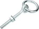 Aerzetix - C58293 - 2 žiedų rinkinys tvirtas su veržle ir poveržle M10x83mm - varžtas su žiedu pakabinamai spynai - metrinis sriegis - plienas - tvirtinimas prie sienos, lubų