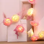 Fohil Led Rose Girlianda Baterijomis, 3m, 20 Led, Rožinė/&scaron;ilta Balta