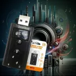 Usb 2.0 garso plok&scaron;tės adapteris su 3.5 mm lizdu ausinėms ir mikrofonui, reguliuojamas su 7.1 erdvinio garso universaliu suderinamumu