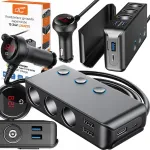 Ltc cigarečių degiklio skirstytuvas greitas automobilinis Usb įkroviklis qc pd