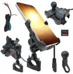 Deal Dkm metalinis motociklinis telefono laikiklis spaustuvas įkroviklis 36w qc 3.0 usb-c pd