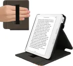 Kwmobile dėklas, suderinamas su kobo kobo libra colour/tolino vision colour dėklu - dėklas su kilpa ir stovu - bibliotekos tema, įvairiaspalvis