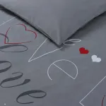 Patalynės komplektas "vision Love" 140x200 cm, pilkas, 100% medvilnė