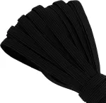 Aerzetix - C67792 - plok&scaron;čias elastinis tvarstis 9.5 metrai - plotis 8 mm - spalva juoda - poliesteris