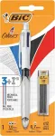 Bic 4 spalvų i&scaron;traukiamas tu&scaron;inukas, 4 spalvos (3 + 1 hb), 3 tu&scaron;inuko &scaron;erdelės ir 1 grafito pie&scaron;tukas viename ra&scaron;iklyje, dėžutė