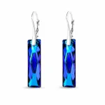 Diamond Sky Jewelry Sidabriniai auskarai moterims DiamondSky &bdquo;Deluxe (Bermuda Mėlyna)&ldquo; su Swarovski kristalais