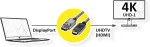 Roline Displayport Dp kabelis Uhdtv, Slim, St/st, juodas, 3 m