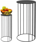 Metalinis gėlių stovas, gėlių vazono laikiklis, staliukas, juodas, loft stilius, 50 cm
