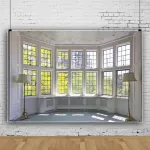 Yongfoto 3 x 2,5 m vinilo nuotraukų fonas interjeras europieti&scaron;kas pastatas prancūzi&scaron;kas langas saulės &scaron;viesa gamta rudens fotografijos fonas fotosesijoms portretinės nuotraukos vakarėlių vaikų foto studijos rekvizitai