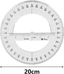 20cm Apvalus kampainis 360 laipsnių plastikinis matavimo įrankis