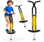 Multistore &Scaron;okliukas vaikams, pogo lazda iki 80 kg, geltonas