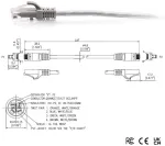 C2g Cat6a itin lankstus plonas ethernet kabelis, idealiai tinkantis mar&scaron;rutizatoriui, modemui, internetui, wifi dėžutėms, XBOX, Ps5, Smart Tv, Sky Q, Ip kamerai, itin dideliam interneto greičiui - pilkas