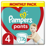 Sauskelnės-kelnaitės Pampers Pants, 4 Dydis, 9&ndash;15kg, 176 vnt.