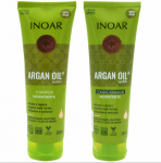 Drėkinantis plaukų priežiūros rinkinys su Argano aliejumi Inoar Argan Duo Kit: &scaron;ampūnas 250 ml + kondicionierius 250 ml