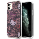 Apple iPhone 11 Hello Kitty dėklas IML Tags Graffiti (HKHCN61HDGPTP) rožinės spalvos