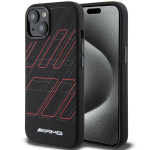 Mercedes Benz Apple iPhone 14 Plus / 15 Plus AMG dėklas silikoninis Large Rhombuses Pattern MagSafe (AMHMP15M23SSPK) juodos spalvos