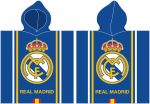 Real Madrid Poncho vaikams 55x110 Real Madryt 4169 Herb mėlyna ręcznik su kapturem