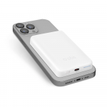 SBS 5000 mAh belaidis magnetic Power Bank baltos spalvos